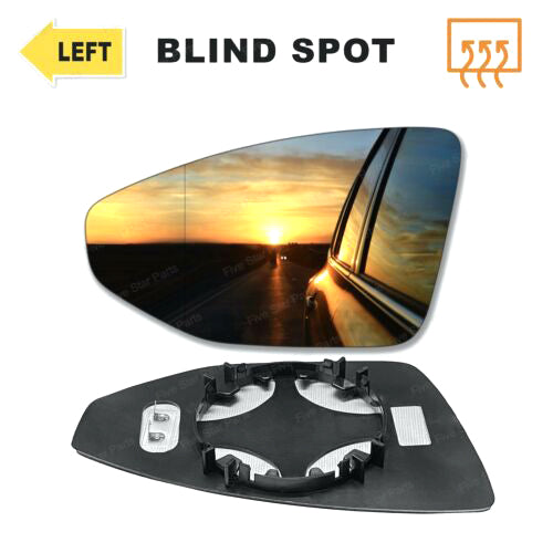For Audi A7 Left passenger side wing mirror glass 2018-2021 wide angle heated