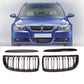 BMW E90 E91 05-08 gloss black front kidney grilles double spoke pair left right
