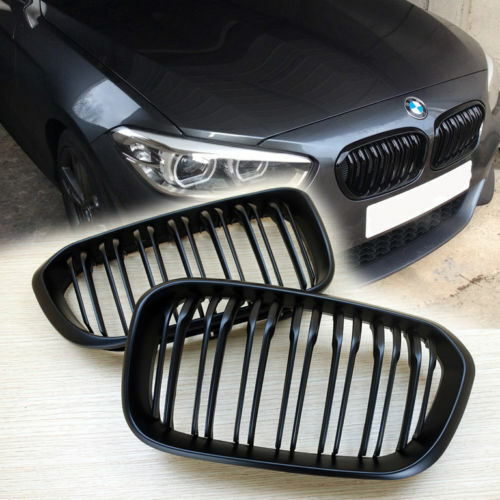 BMW F20 F21 LCI facelift 15> matte black kidney front grilles grills twin spoke