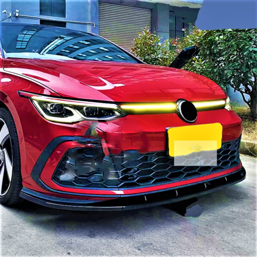 VW Golf MK8 GTI GTD R Line Gloss Black Front Splitter Spoiler Lip Body Kit 2020 plus