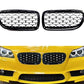 BMW F10 F11 & M5 pair gloss black chrome diamond kidney grille grilles grills