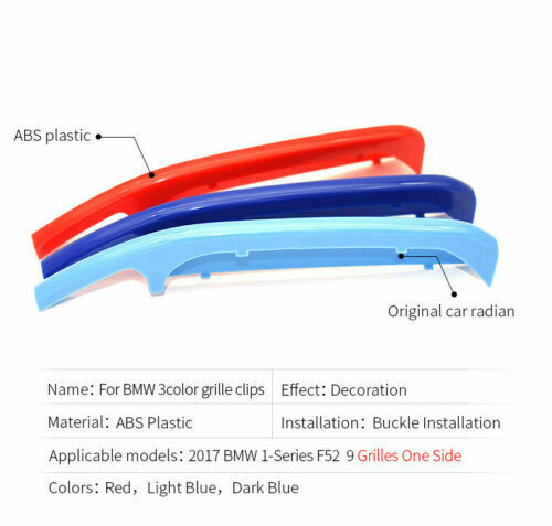 M-Color 9 Slat Kidney Grille Color Cover Clip for BMW 1 Series F52 2015-2019 ae
