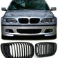 BMW E46 4dr 01-05 M PERFORMANCE LOOK MATTE BLACK FRONT KIDNEY GRILLES GRILLS UK