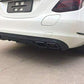MERCEDES C CLASS W205 C63 LOOK REAR DIFFUSER VALANCE WITH TAILPIPE BLACK