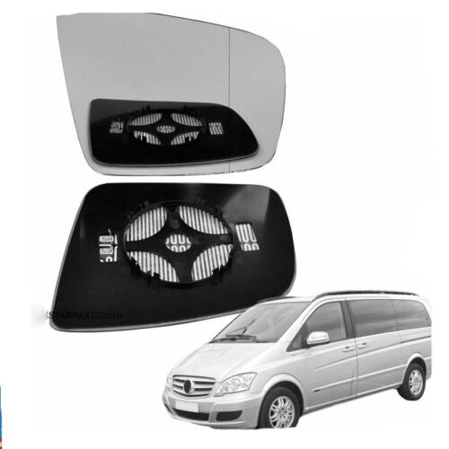 For Mercedes Viano Right Driver wing mirror glass 2010-14 side Wide Angle Heated