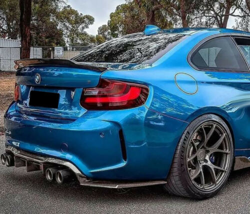 FOR BMW F87 M2 REAR DIFFUSER SPLITTER VALANCE 3PC MTC STYLE 2015+ CARBON LOOK