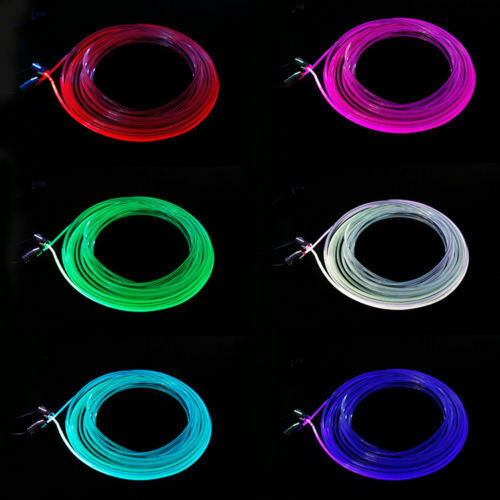 6x 8M RGB Car Fiber Optic Atmosphere Strip LED Light APP Waterproof DC Wireless